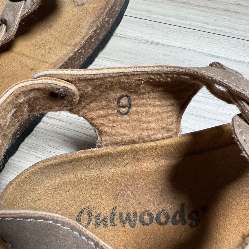 Outwoods Women's Tan Braided Thong Cork‎ Footbed Sandals Size 9 Beach Vacation - Picture 7 of 7